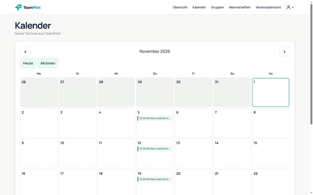 TeamPilot Kalender
